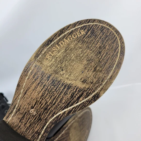 Kelsie Dagger Leather Sheepskin Sherling Lined Zippered Lace-up Boots Sz 6.5 - Picture 11 of 12